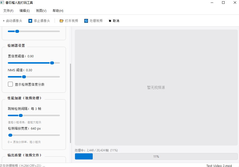 视频人脸打码软件 界面截图